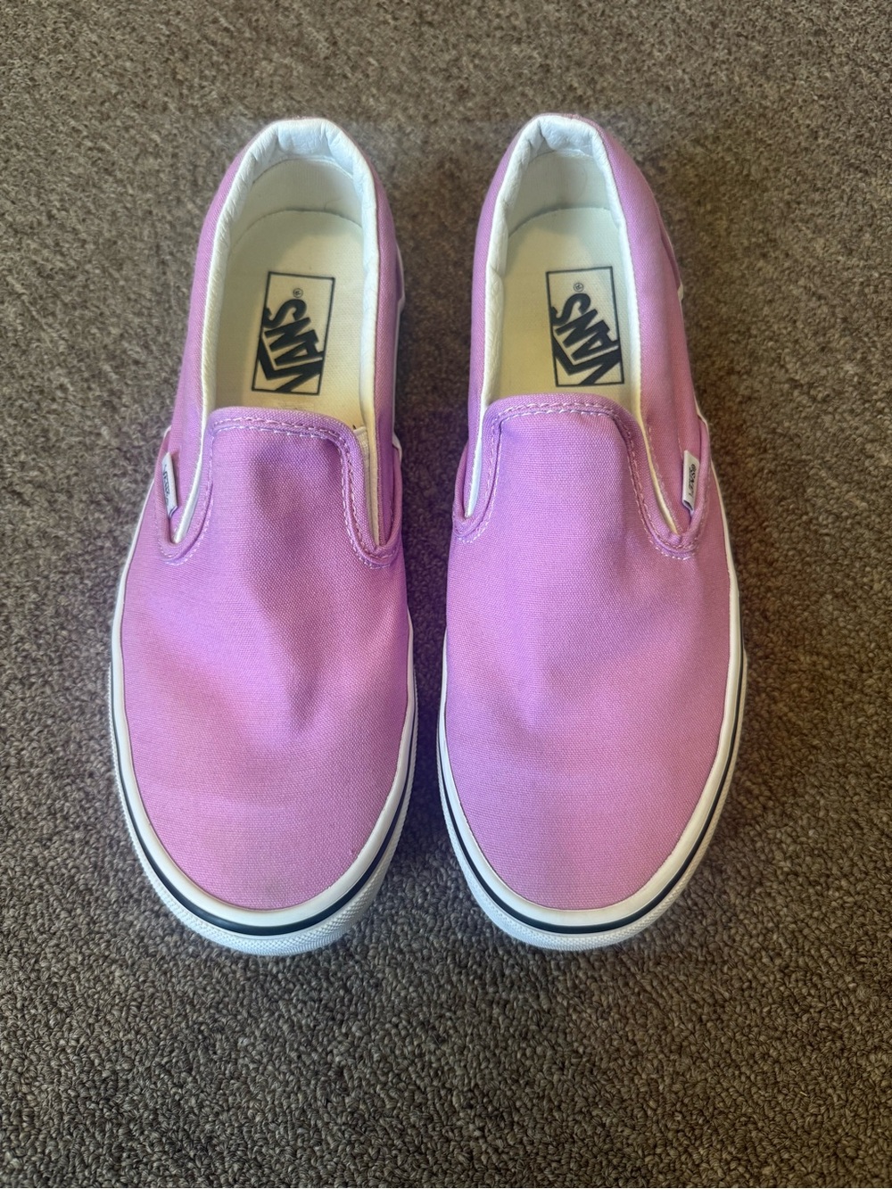 Vans Classic Slip-On Orchid Pink / True White Canvas Sneakers | Size 9.5